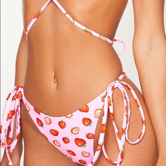 PLT Pink Strawberry Three-Piece Bikini - Picture 7 of 16